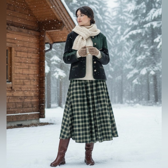 Loden Look Green Wool Folklore Jacket L Alpine Cottagecore Grandmacore - Picture 16 of 16